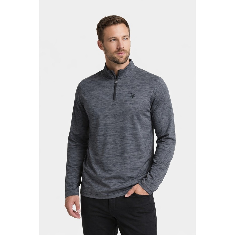NWT Spyder Active Quarter Zip‎ Gray Pullover Mens size LARGE